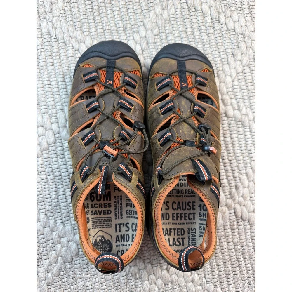 KEEN Newport H2 Men's Size 13 Olive Orange Hiking Water Sport Sandals